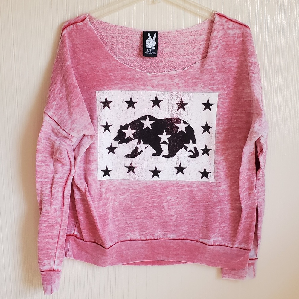 Karma Nation | Distressed California Bear Sweater